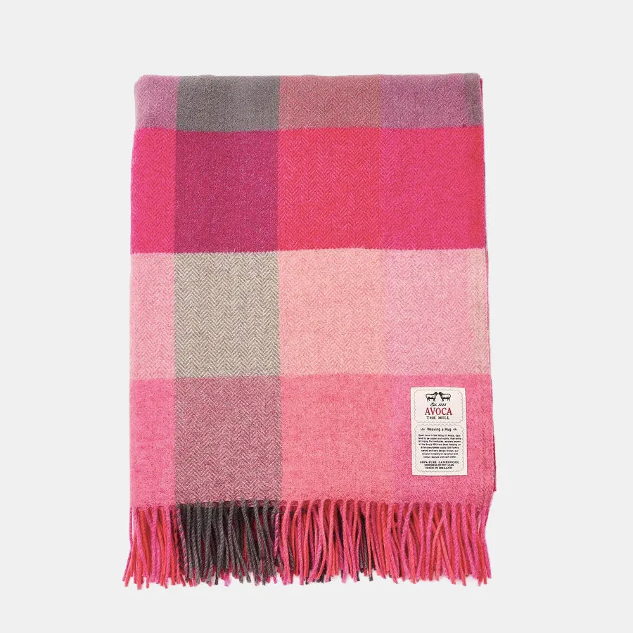 Pink Fields Lambswool Throw