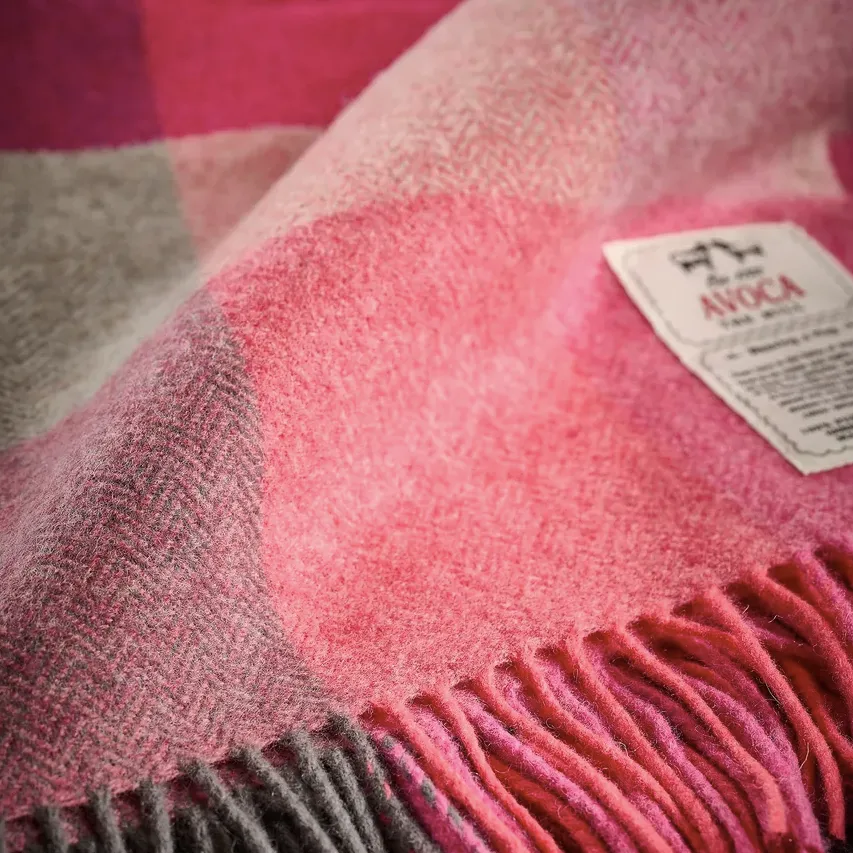 Pink Fields Lambswool Throw