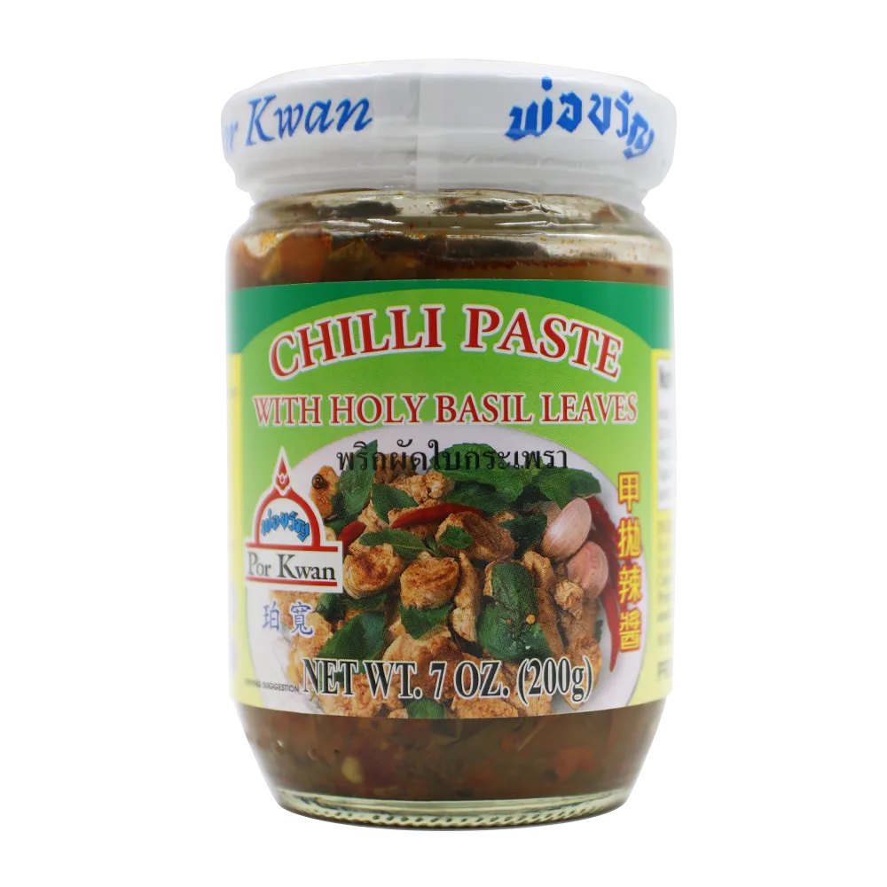 POR KWAN Chilli Paste With Sweet Basil Leaves 200g