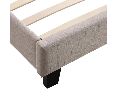 Queen Linen Fabric Bed Frame Beige