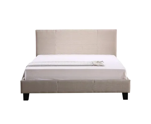 Queen Linen Fabric Bed Frame Beige