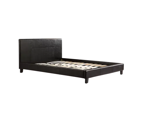 Queen PU Leather Bed Frame Black