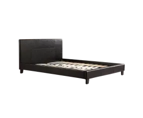 Queen PU Leather Bed Frame Black