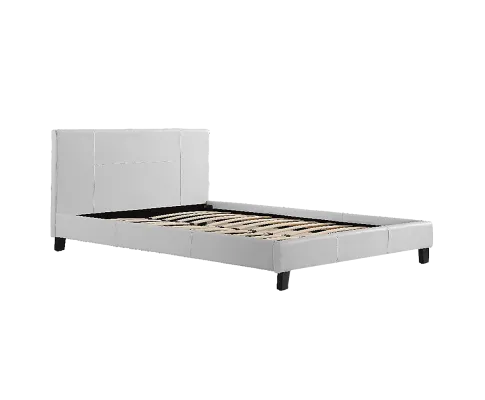 Queen PU Leather Bed Frame White