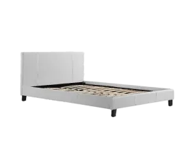 Queen PU Leather Bed Frame White