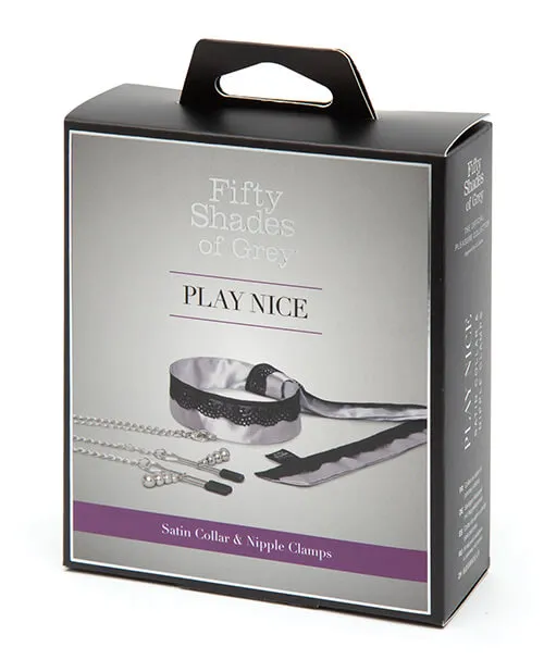 "Play Nice" Satin Collar with Nipple Clamps