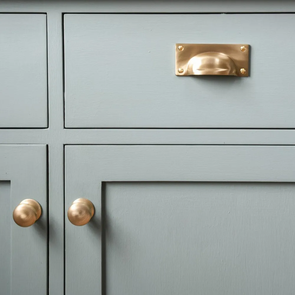 Satin Brass Hooded Drawer Handle