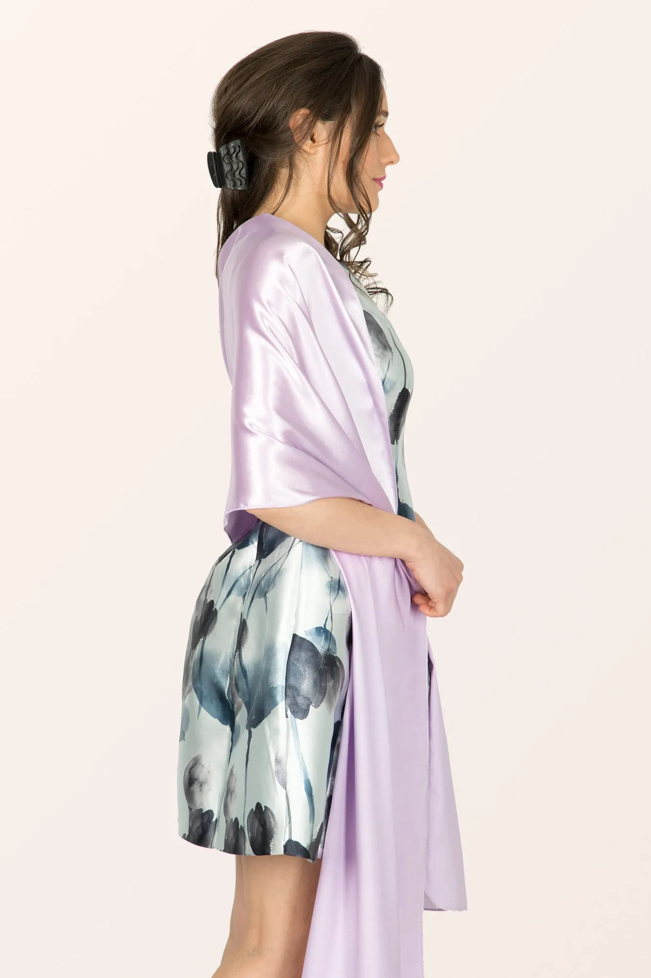 Satin Shawl - Lilac