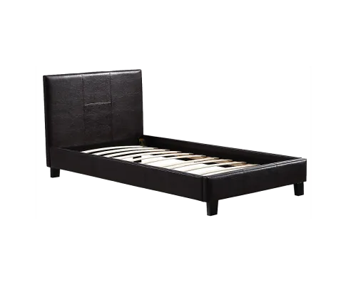 Single PU Leather Bed Frame Brown