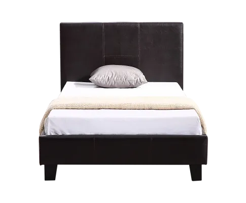 Single PU Leather Bed Frame Brown