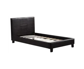 Single PU Leather Bed Frame Brown