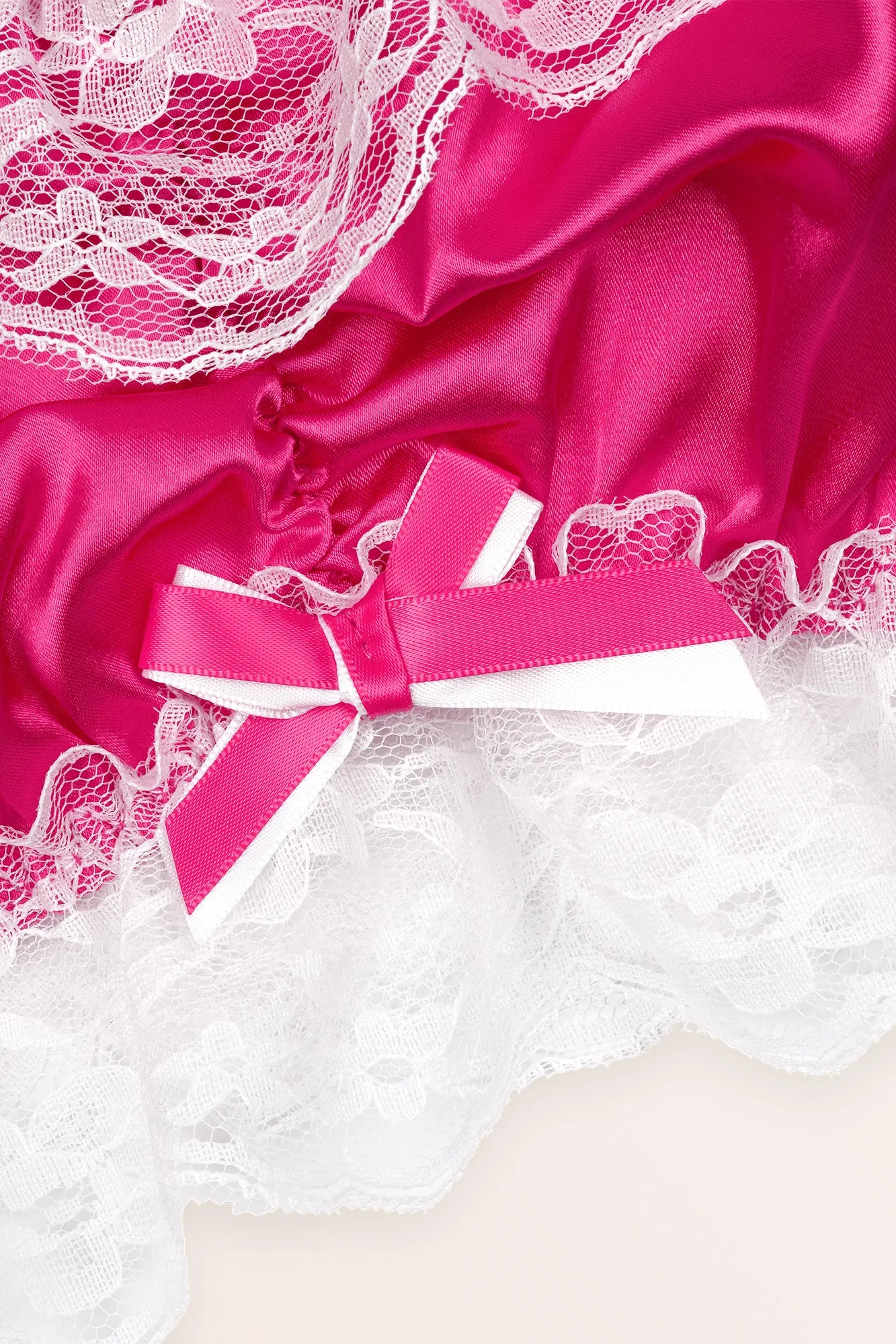 Sissy Satin Fitted Bralette - Hot Pink