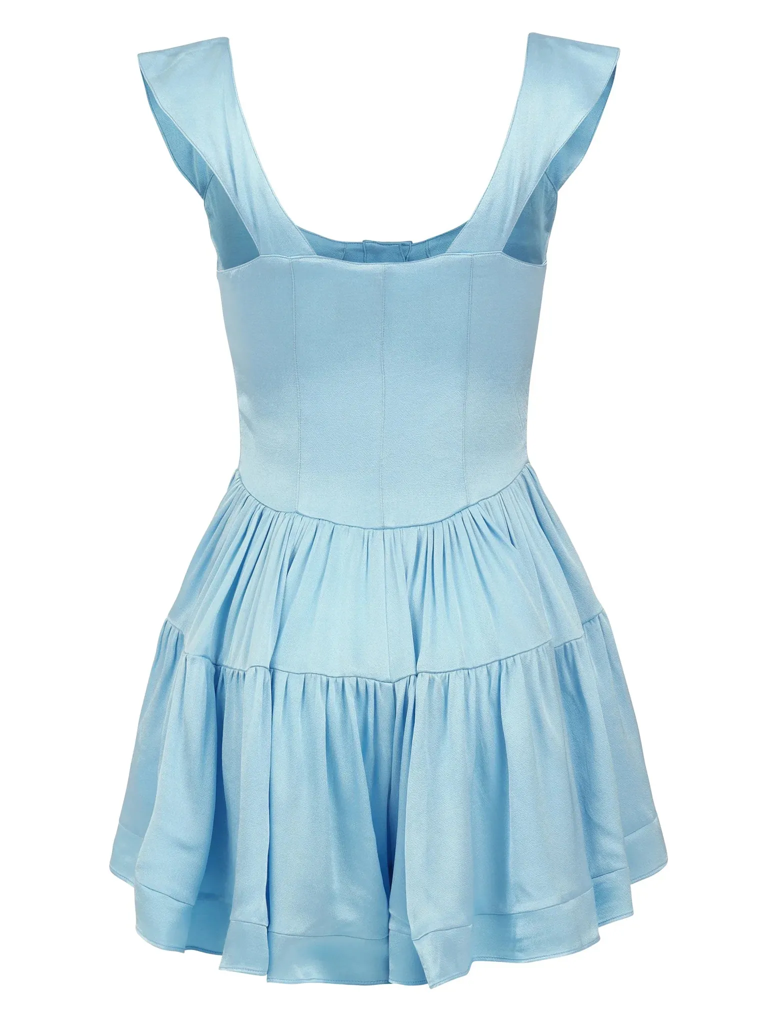 The Elisabeth Romper Dress ~ Sky Blue Satin