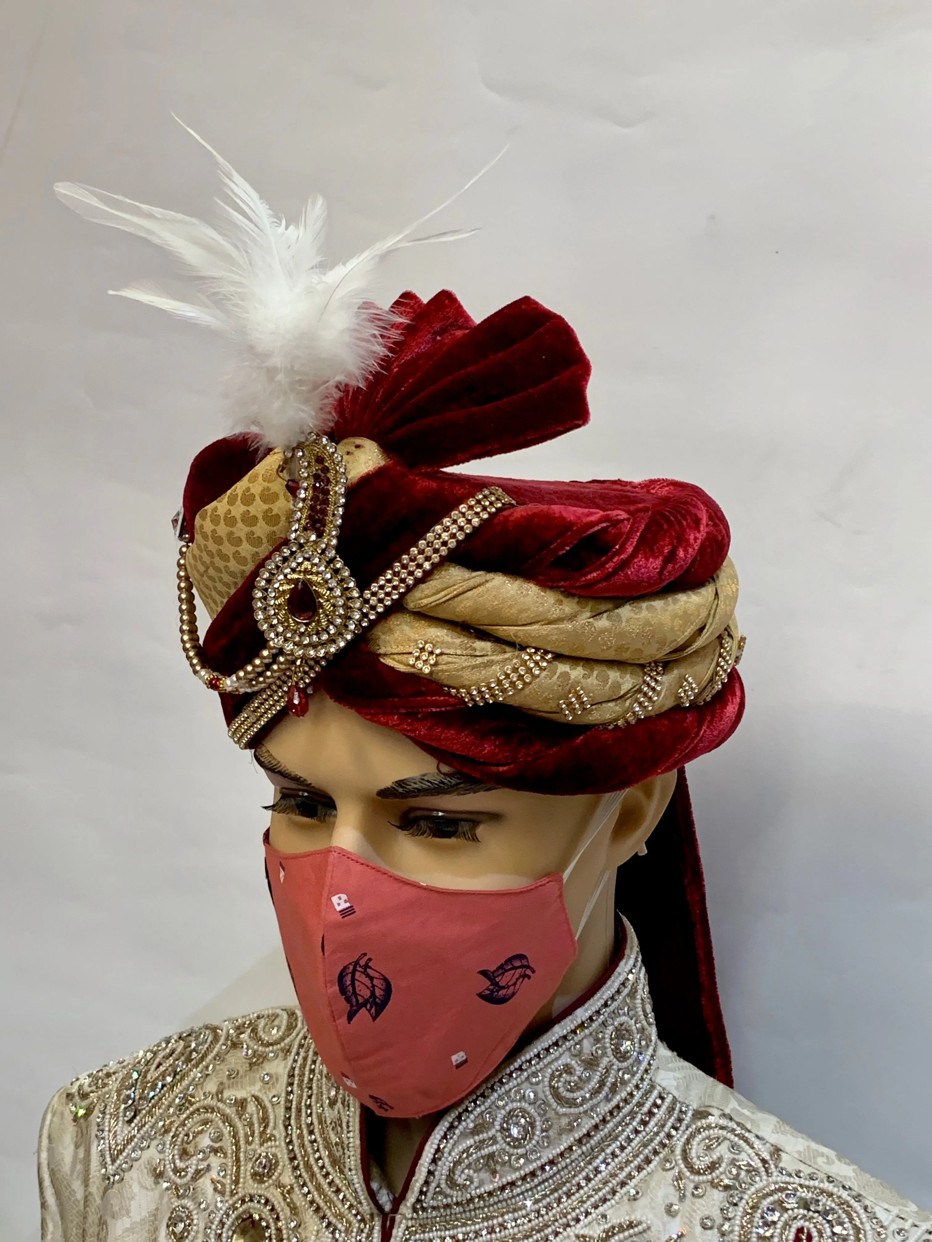 Unisex Designer Fire Brick Red Printed Cloth Face Masks