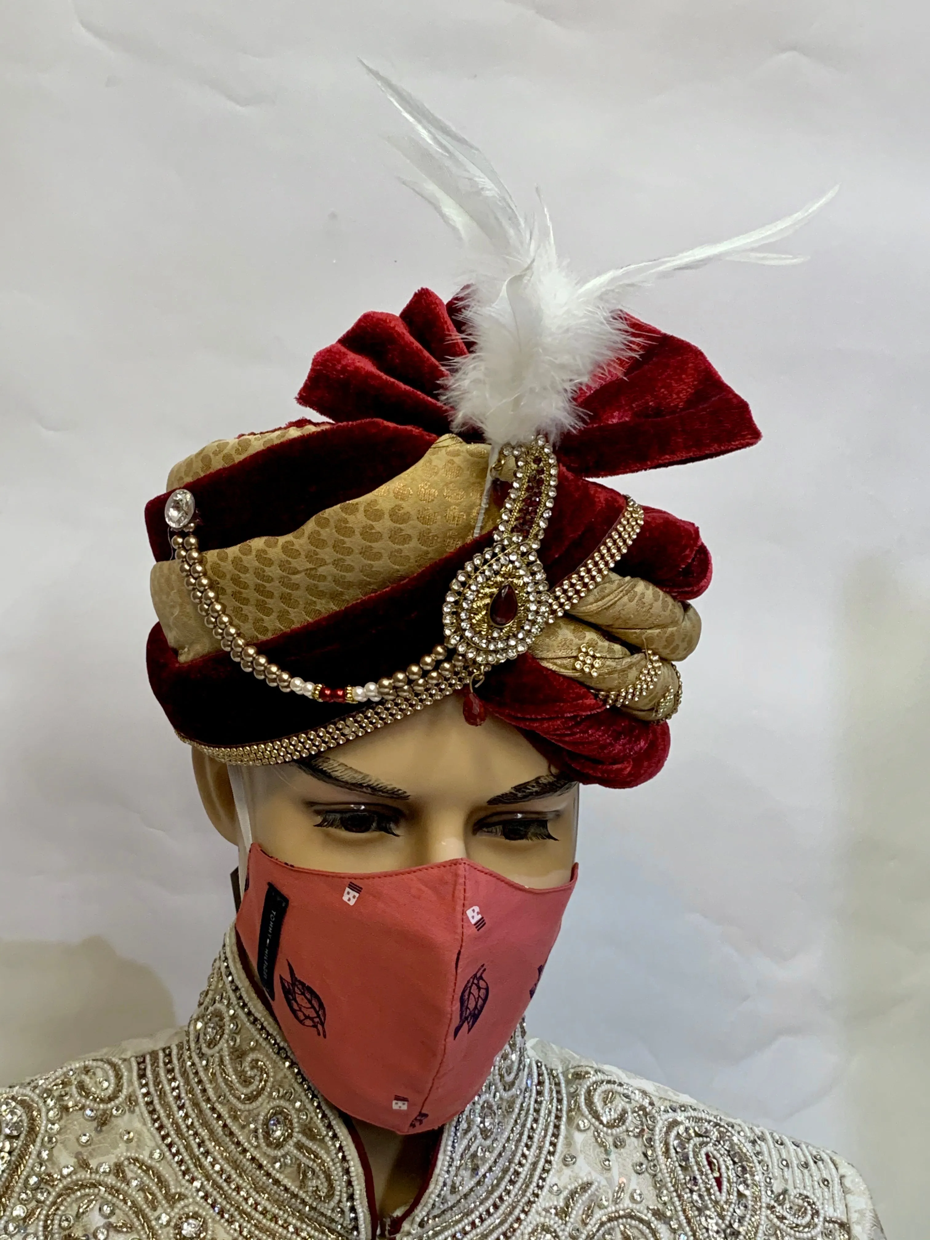 Unisex Designer Fire Brick Red Printed Cloth Face Masks