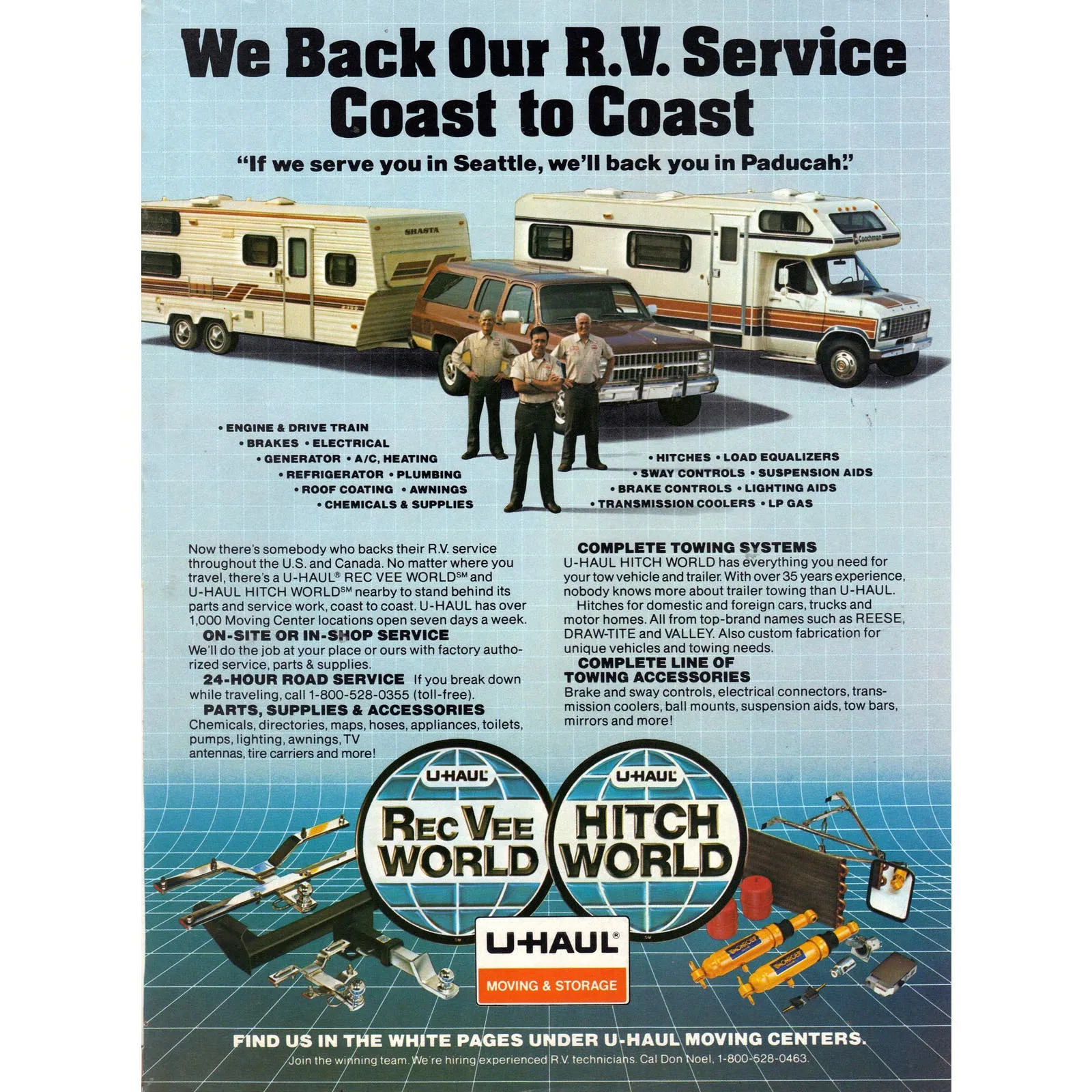 Vintage 1982 Print Ad for Camel Lights Cigarettes and U-Haul Hitch World